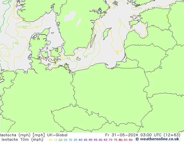 Isotachs (mph) UK-Global Fr 31.05.2024 03 UTC