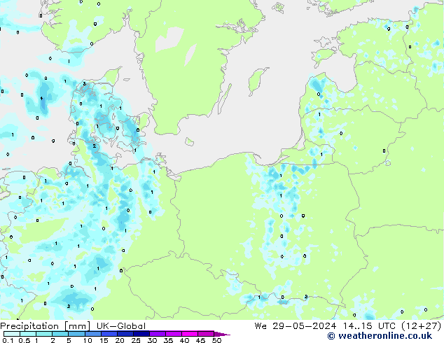 Yağış UK-Global Çar 29.05.2024 15 UTC