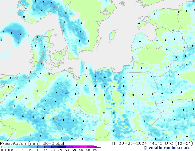 Precipitazione UK-Global gio 30.05.2024 15 UTC