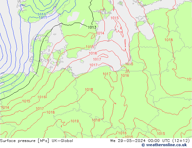 Yer basıncı UK-Global Çar 29.05.2024 00 UTC