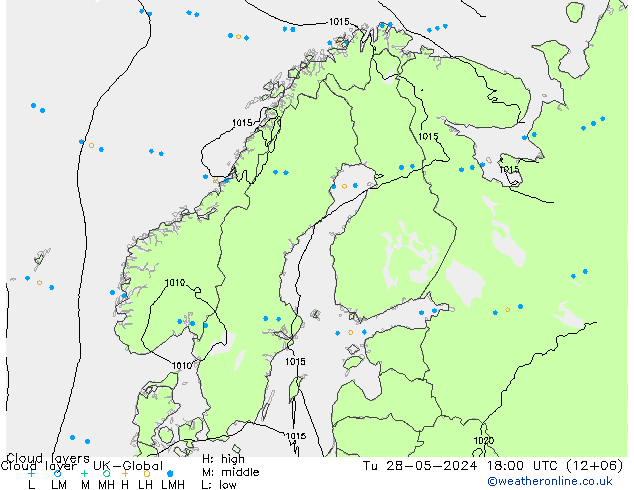 Wolkenschichten UK-Global Di 28.05.2024 18 UTC