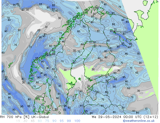 RV 700 hPa UK-Global wo 29.05.2024 00 UTC