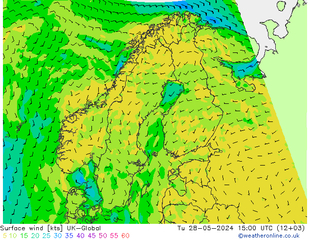 Wind 10 m UK-Global di 28.05.2024 15 UTC