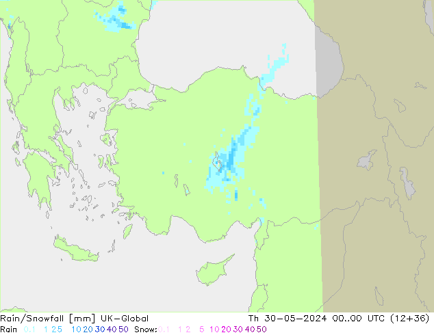 Rain/Snowfall UK-Global Th 30.05.2024 00 UTC