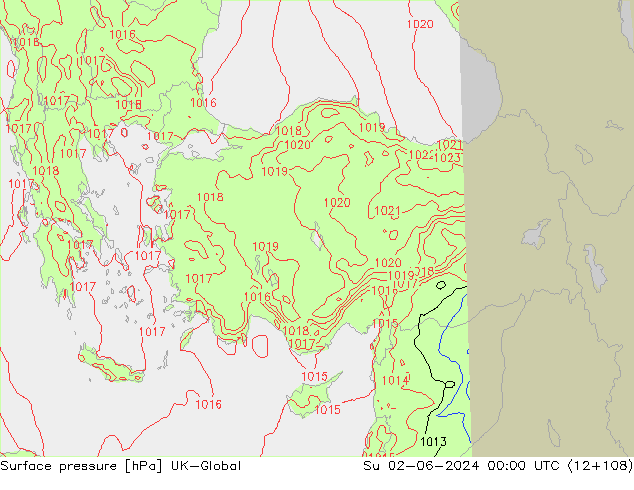 pression de l'air UK-Global dim 02.06.2024 00 UTC