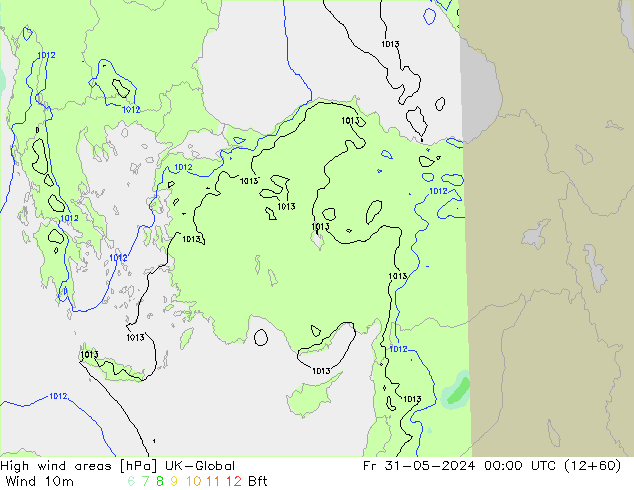 High wind areas UK-Global Fr 31.05.2024 00 UTC