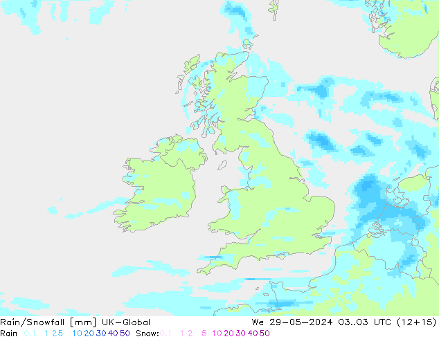 Rain/Snowfall UK-Global We 29.05.2024 03 UTC