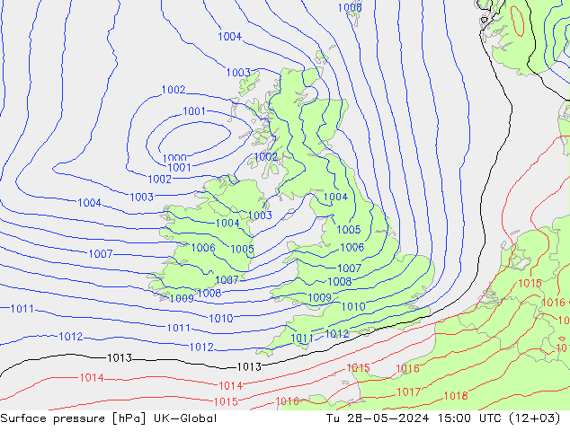 Yer basıncı UK-Global Sa 28.05.2024 15 UTC