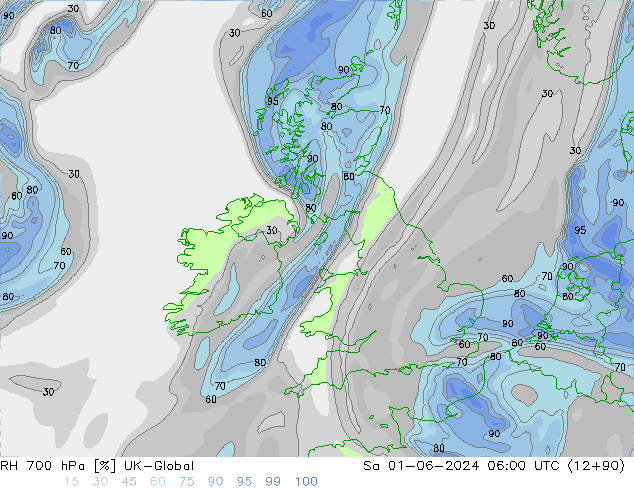 RH 700 hPa UK-Global so. 01.06.2024 06 UTC