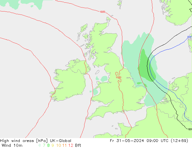 High wind areas UK-Global Fr 31.05.2024 09 UTC