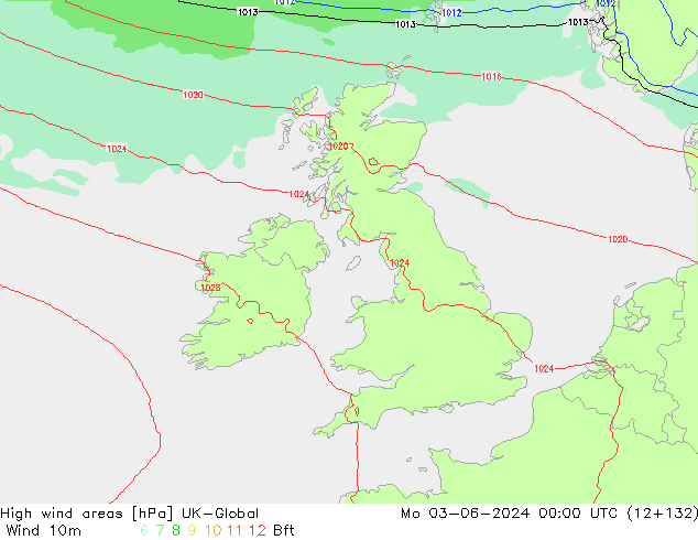 High wind areas UK-Global Mo 03.06.2024 00 UTC