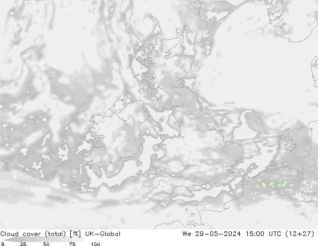 zachmurzenie (suma) UK-Global śro. 29.05.2024 15 UTC