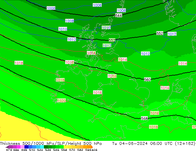 Thck 500-1000hPa UK-Global wto. 04.06.2024 06 UTC