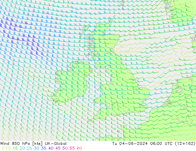 Rüzgar 850 hPa UK-Global Sa 04.06.2024 06 UTC