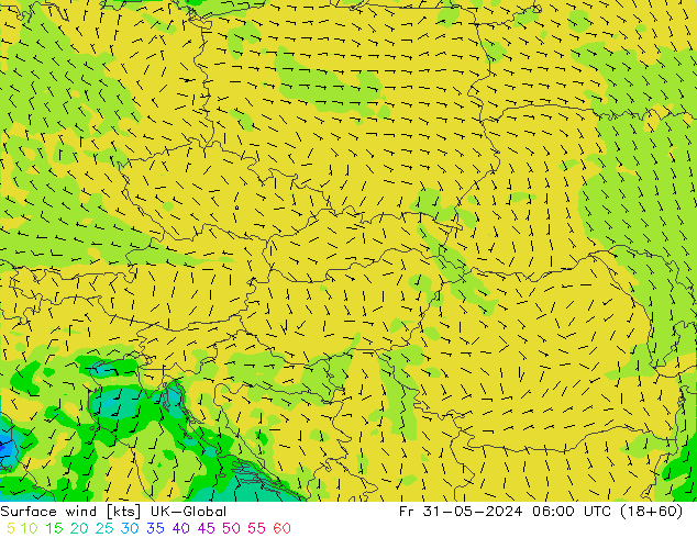 Surface wind UK-Global Fr 31.05.2024 06 UTC