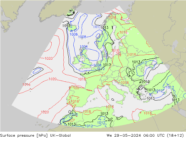 Yer basıncı UK-Global Çar 29.05.2024 06 UTC
