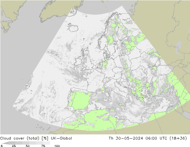 zachmurzenie (suma) UK-Global czw. 30.05.2024 06 UTC