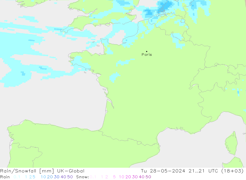 Regen/Schneefall UK-Global Di 28.05.2024 21 UTC