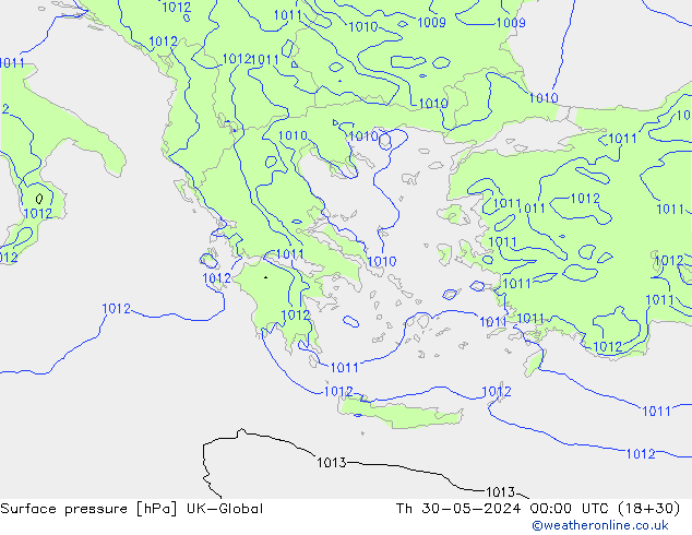 Luchtdruk (Grond) UK-Global do 30.05.2024 00 UTC