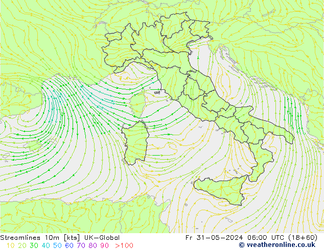 Streamlines 10m UK-Global Pá 31.05.2024 06 UTC