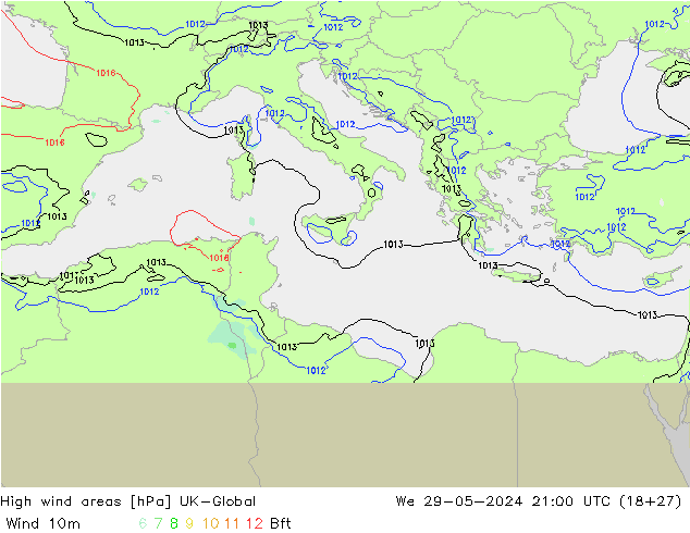 High wind areas UK-Global Qua 29.05.2024 21 UTC