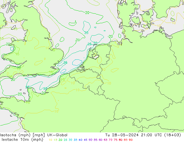 Isotachs (mph) UK-Global Tu 28.05.2024 21 UTC