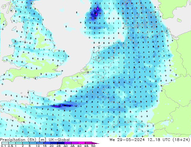 осадки (6h) UK-Global ср 29.05.2024 18 UTC