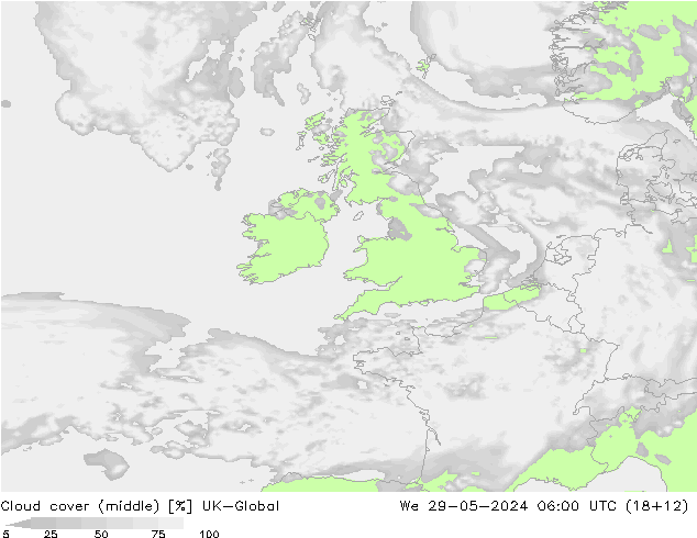 Cloud cover (middle) UK-Global We 29.05.2024 06 UTC