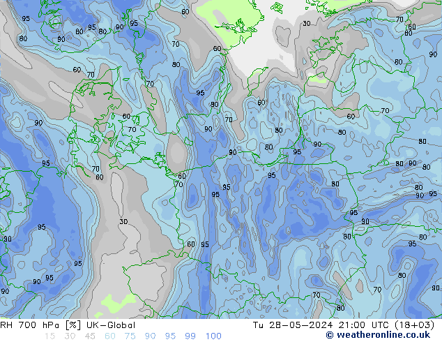 RH 700 hPa UK-Global wto. 28.05.2024 21 UTC