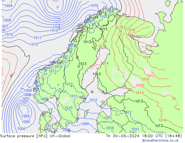 Yer basıncı UK-Global Per 30.05.2024 18 UTC
