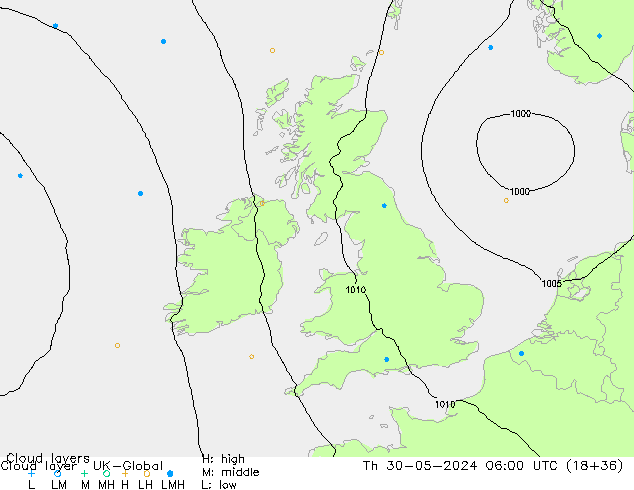 Wolkenlagen UK-Global do 30.05.2024 06 UTC