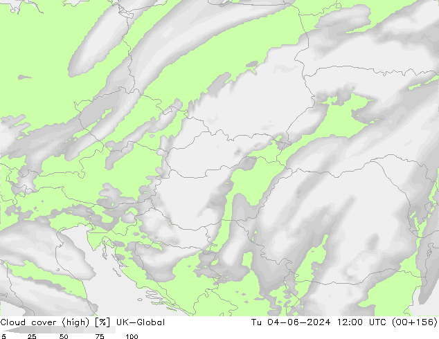 Cloud cover (high) UK-Global Tu 04.06.2024 12 UTC