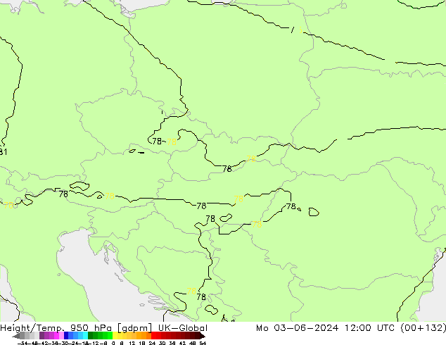 Height/Temp. 950 hPa UK-Global Mo 03.06.2024 12 UTC