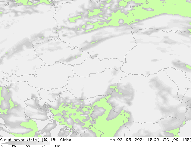 Bewolking (Totaal) UK-Global ma 03.06.2024 18 UTC