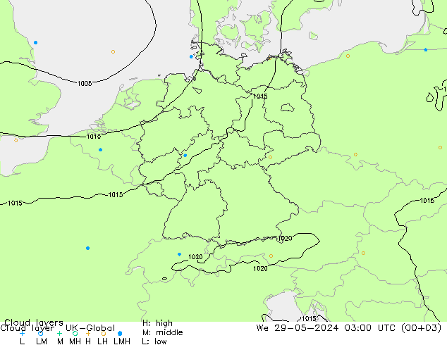 Cloud layer UK-Global Çar 29.05.2024 03 UTC