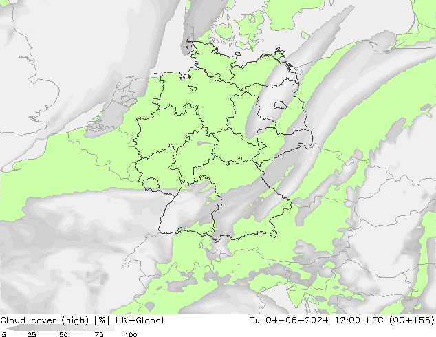 Cloud cover (high) UK-Global Tu 04.06.2024 12 UTC