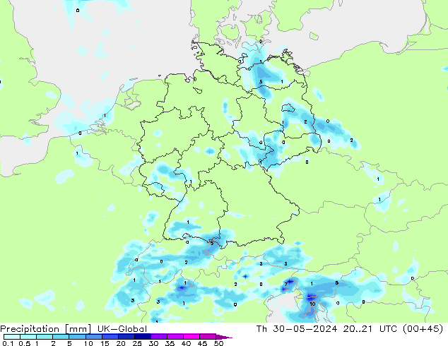 precipitação UK-Global Qui 30.05.2024 21 UTC