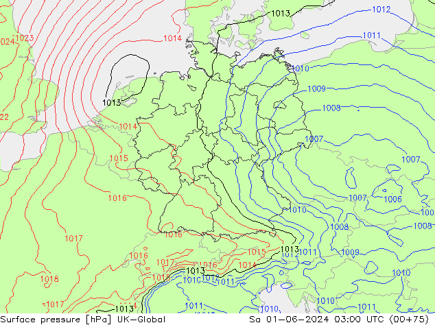 Luchtdruk (Grond) UK-Global za 01.06.2024 03 UTC