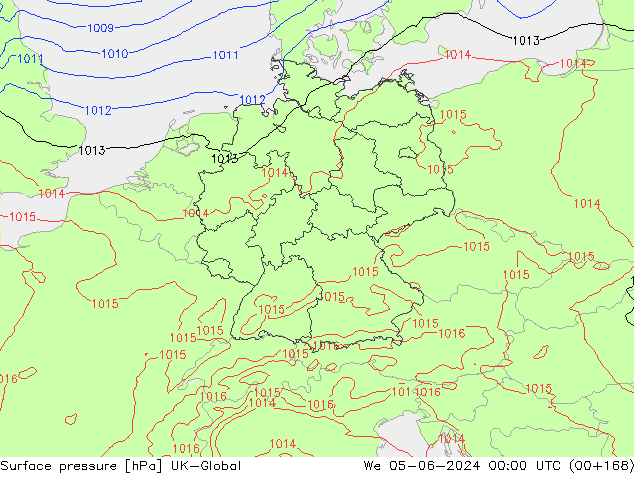 Luchtdruk (Grond) UK-Global wo 05.06.2024 00 UTC
