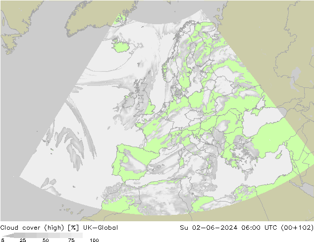 Bewolking (Hoog) UK-Global zo 02.06.2024 06 UTC