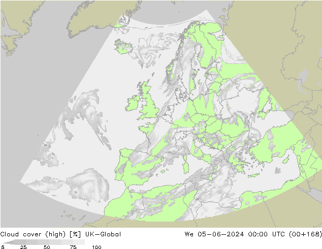 Nuages (élevé) UK-Global mer 05.06.2024 00 UTC