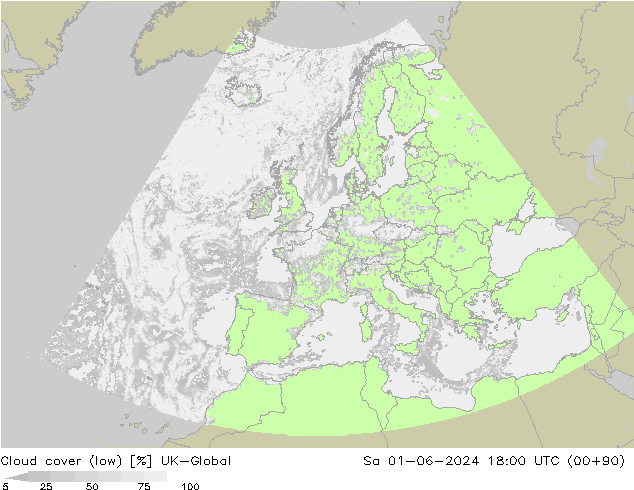 Cloud cover (low) UK-Global Sa 01.06.2024 18 UTC