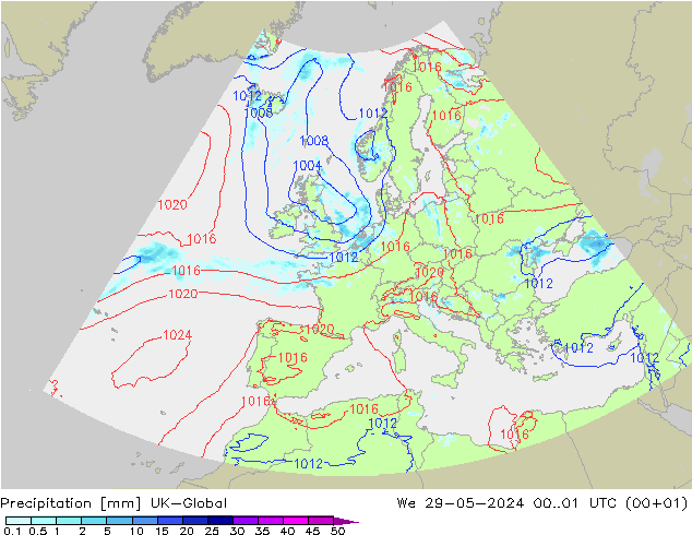 Precipitación UK-Global mié 29.05.2024 01 UTC