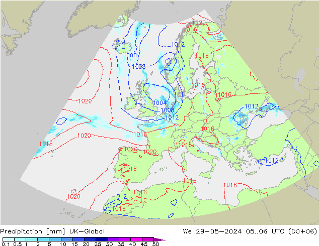 降水 UK-Global 星期三 29.05.2024 06 UTC