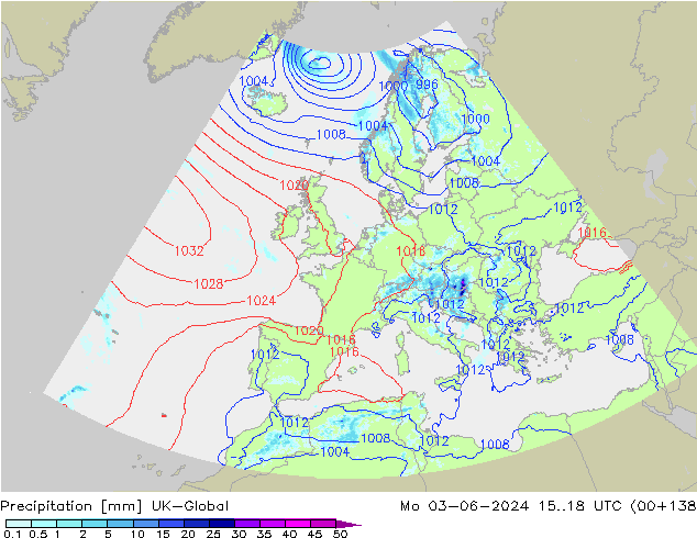 Précipitation UK-Global lun 03.06.2024 18 UTC