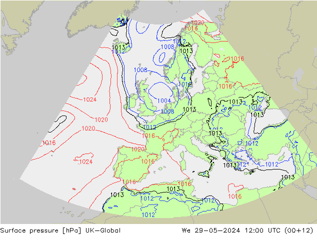 приземное давление UK-Global ср 29.05.2024 12 UTC