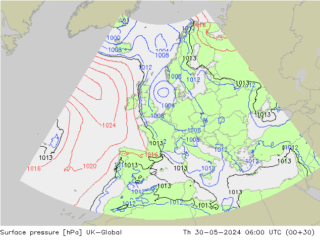 pression de l'air UK-Global jeu 30.05.2024 06 UTC