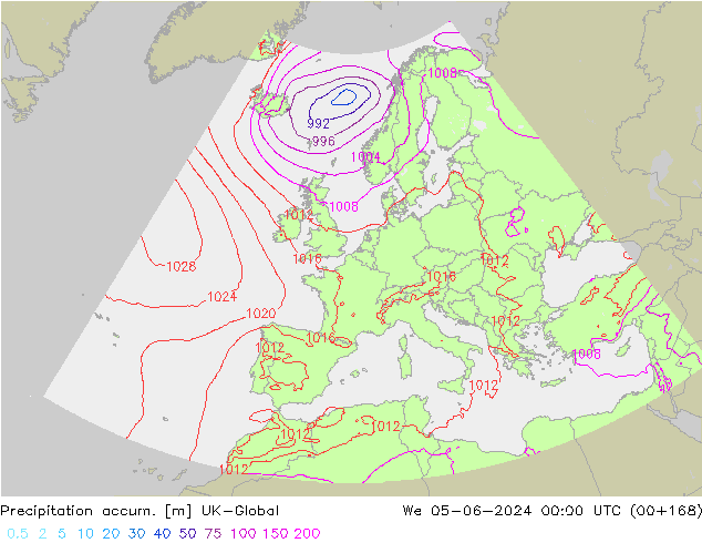 Precipitation accum. UK-Global Qua 05.06.2024 00 UTC