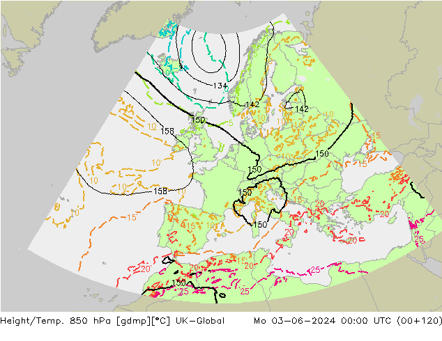 Hoogte/Temp. 850 hPa UK-Global ma 03.06.2024 00 UTC