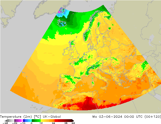 Temperaturkarte (2m) UK-Global Mo 03.06.2024 00 UTC